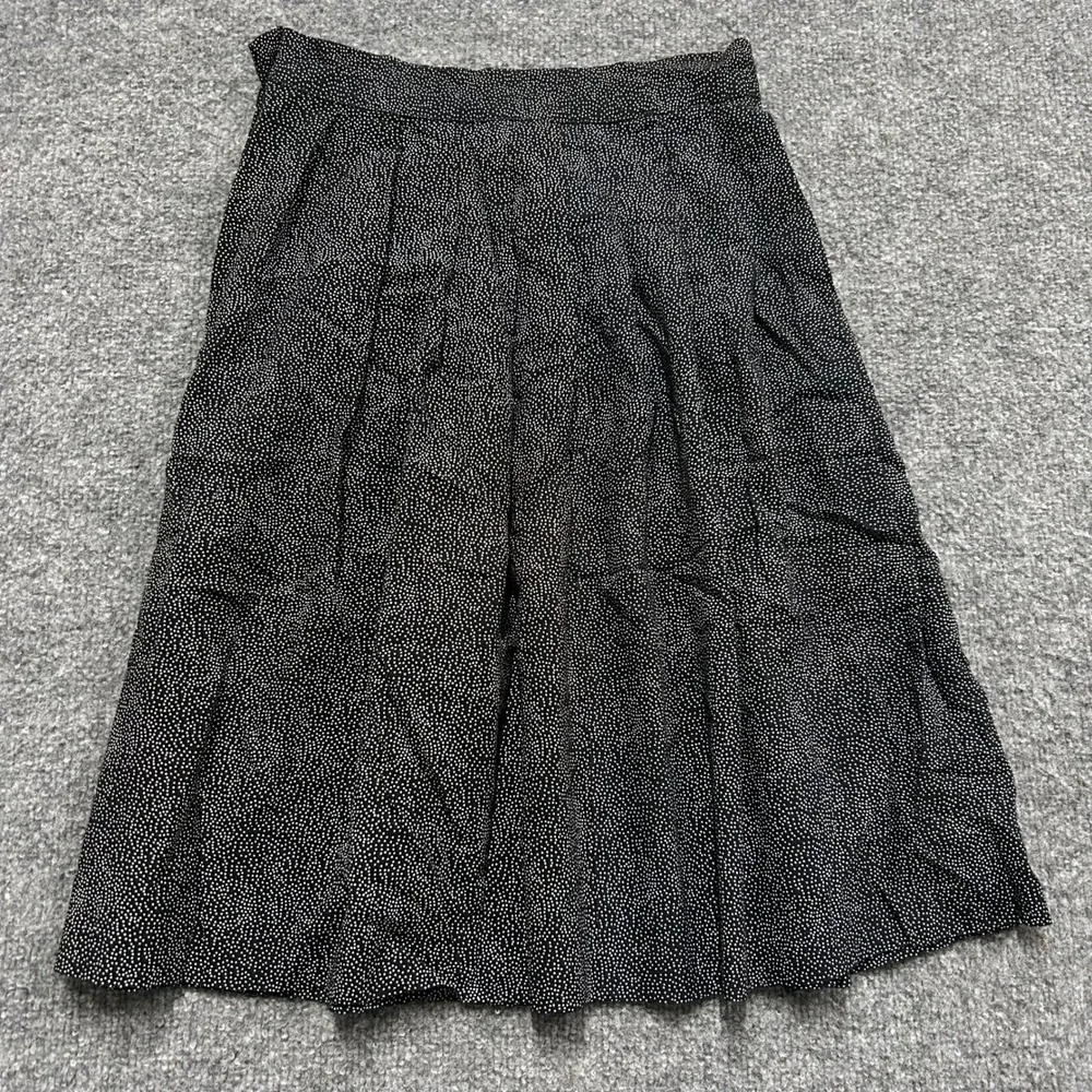 Ninon de Lenclos Skirt Womens Size 25 Black Polka Dot Pleated Midi Vintage